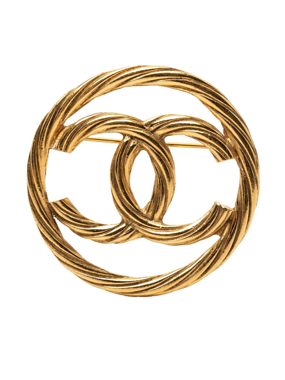 Chanel Cc Gold Plated Round Brooch Pre- #305912C55B